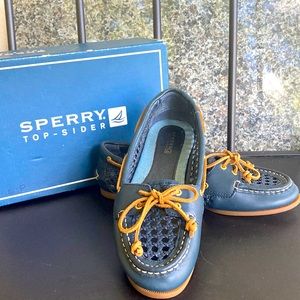 SPERRY Top Slider Boat Shoes navy-blue mesh laced
